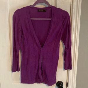 ✅The Limited Purple Cardigan Sweater V-Neck Knit